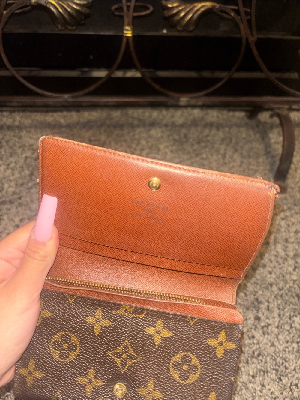 Louis Vuitton Monogram Compact Wallet in Brown and Gold Trim - Picture 2 of 7